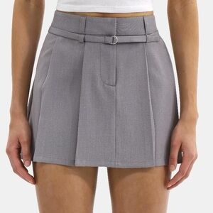 Stylish Gray Pleated Mini Skirt